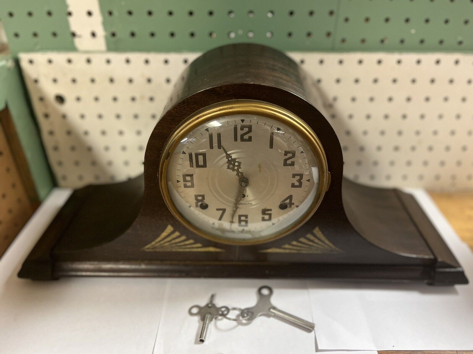 1930s Seth Thomas “Plymouth” Tambour Mantel Clock Vintage 