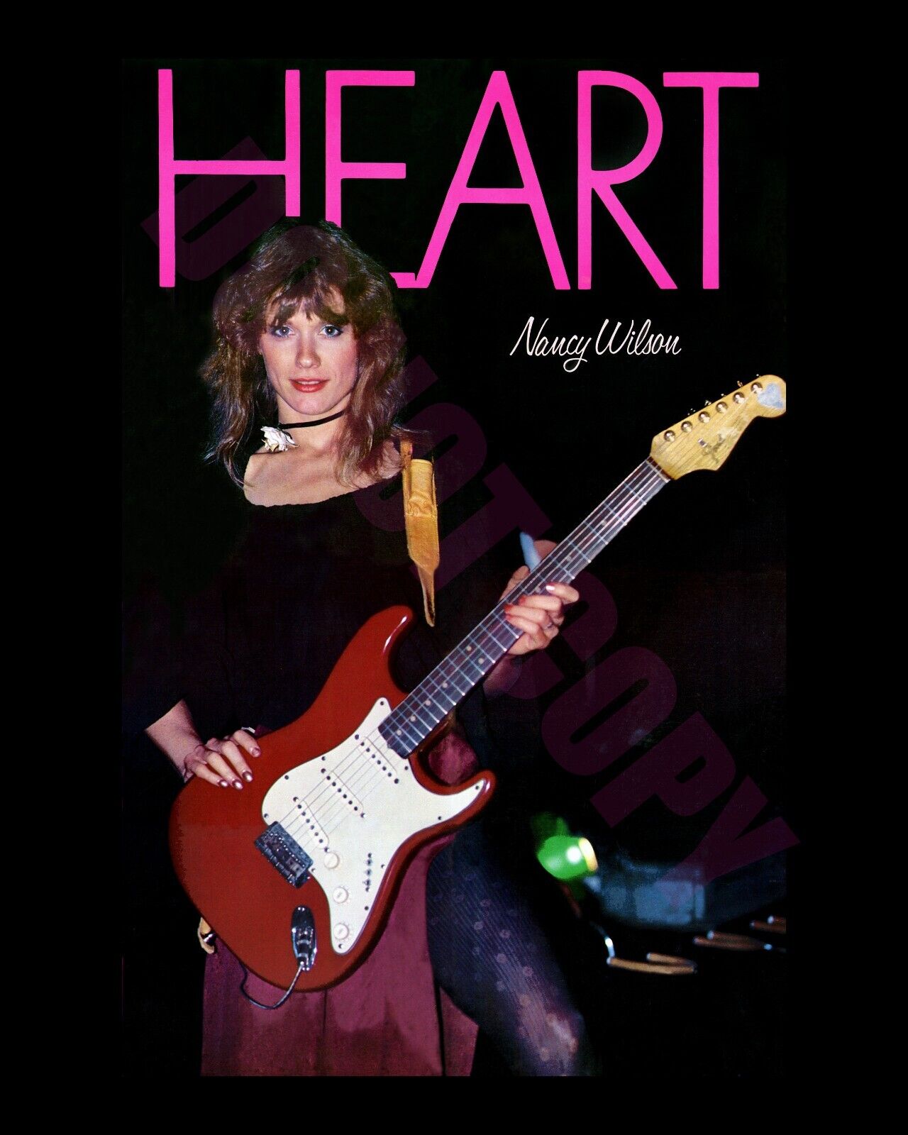 1970s Nancy Wilson Heart Groove Concert Magazine Promo Sexy Guitar 8x10 Photo