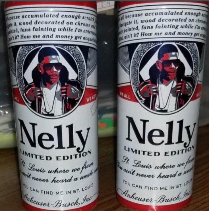 2 Nelly Budweiser Cans (Drained From The Bottom)