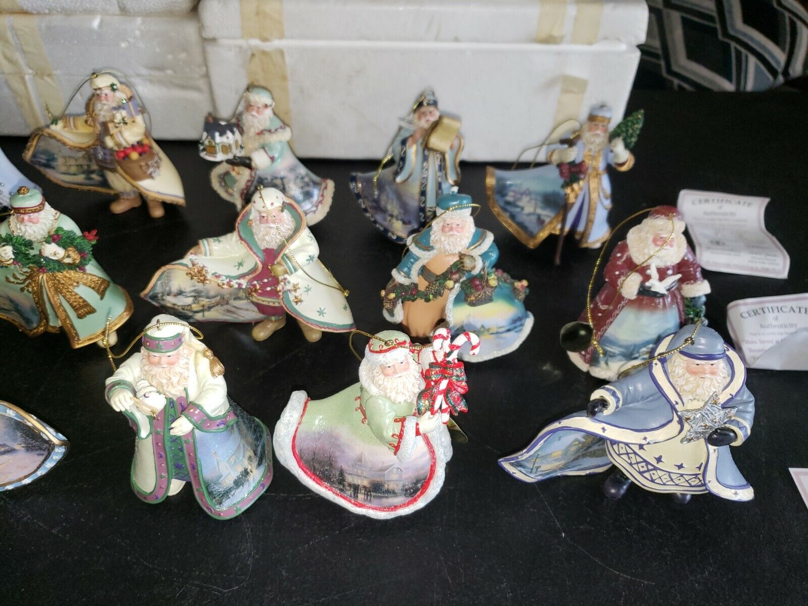 Lot of 24 Kinkade Ashton Drake Old World Santa Ornaments Set w/COA Sets 1-8
