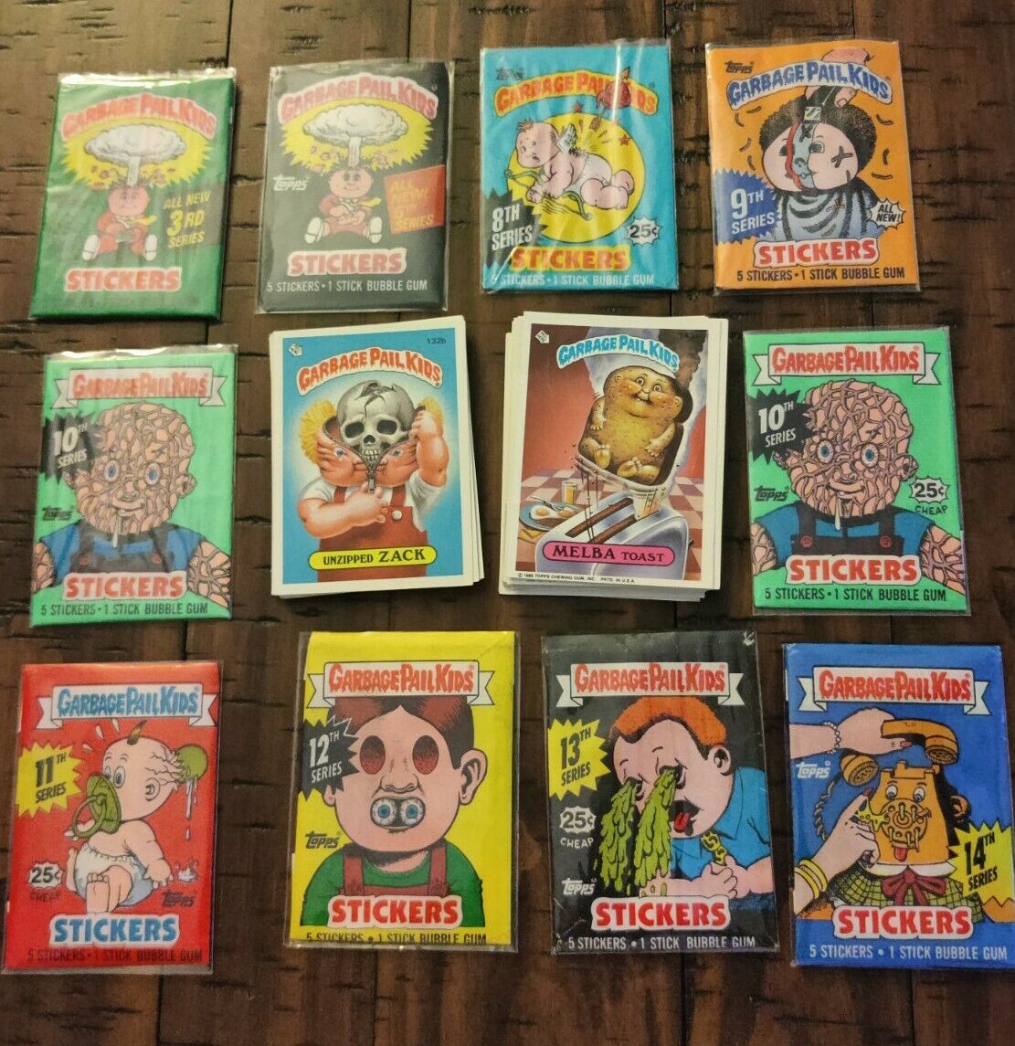 Vintage Topps Garbage Pail Kids 1980's Lot of 45 Cards with 11 Vintage Wrappers