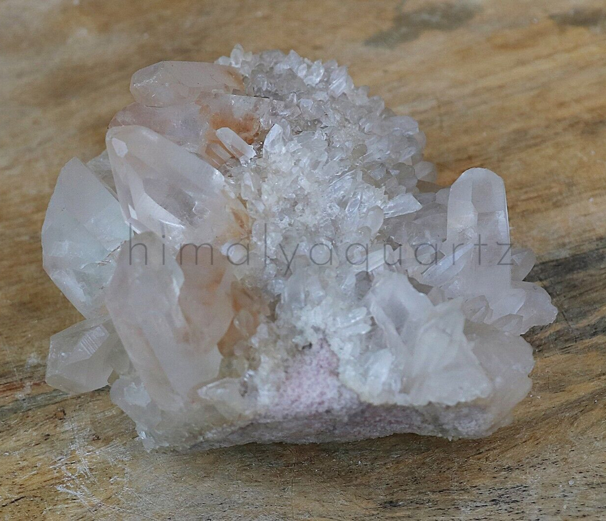 Natural Pink With White Himalayan Quartz Crystal Healing Mineral 325 gm Specimen