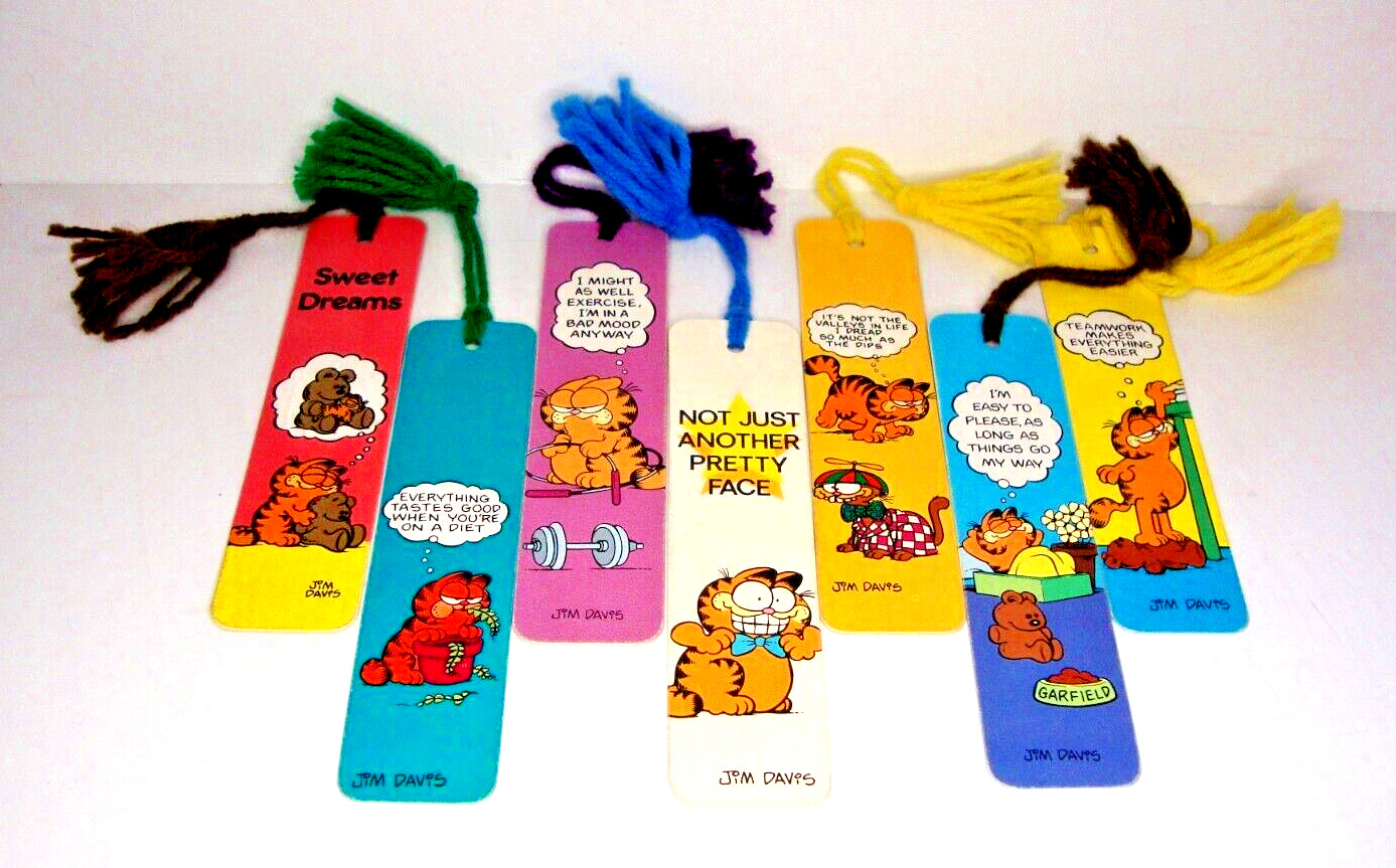 Vintage 1978 Garfield Bookmarks - United Feature Syndicate - Lot Of 7 (B)