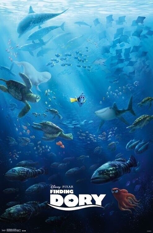 FINDING DORY ~ 22x34 MOVIE POSTER Disney Pixar Dory Nemo NEW/ROLLED