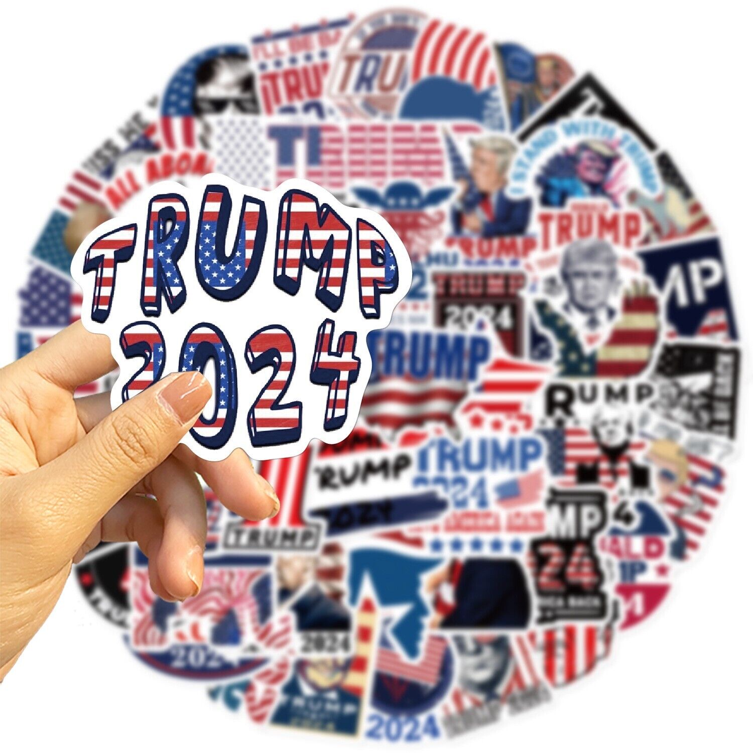 50 Pcs Donald Trump 2024 President Campaign Stickers Car Bumper/Republican Party