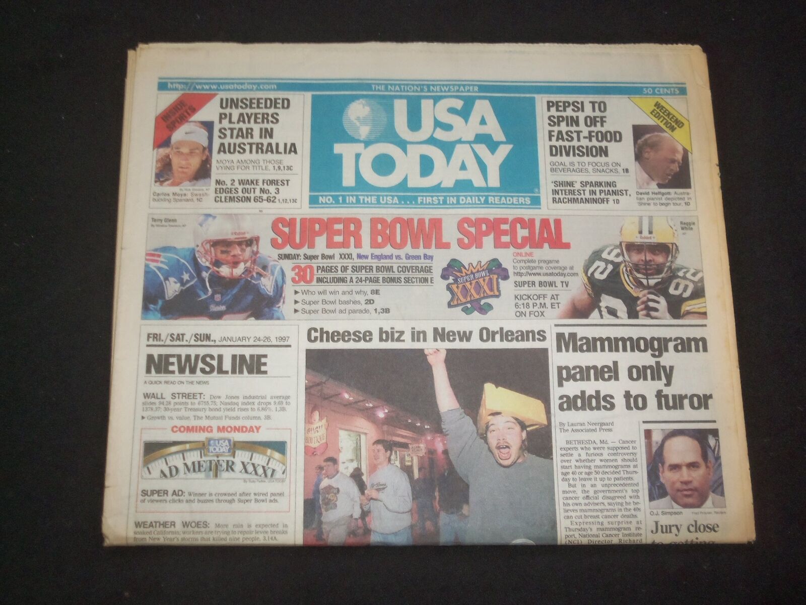 1997 JAN 24-26 USA TODAY NEWSPAPER - JURY CLOSE TO GETTING SIMPSON CASE -NP 7846
