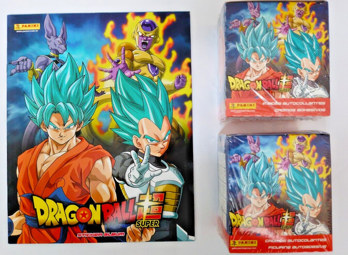DRAGON BALL SUPER PANINI 2018 - 02 BOXES = 100 SEALED PACKAGES + EMPTY ALBUM