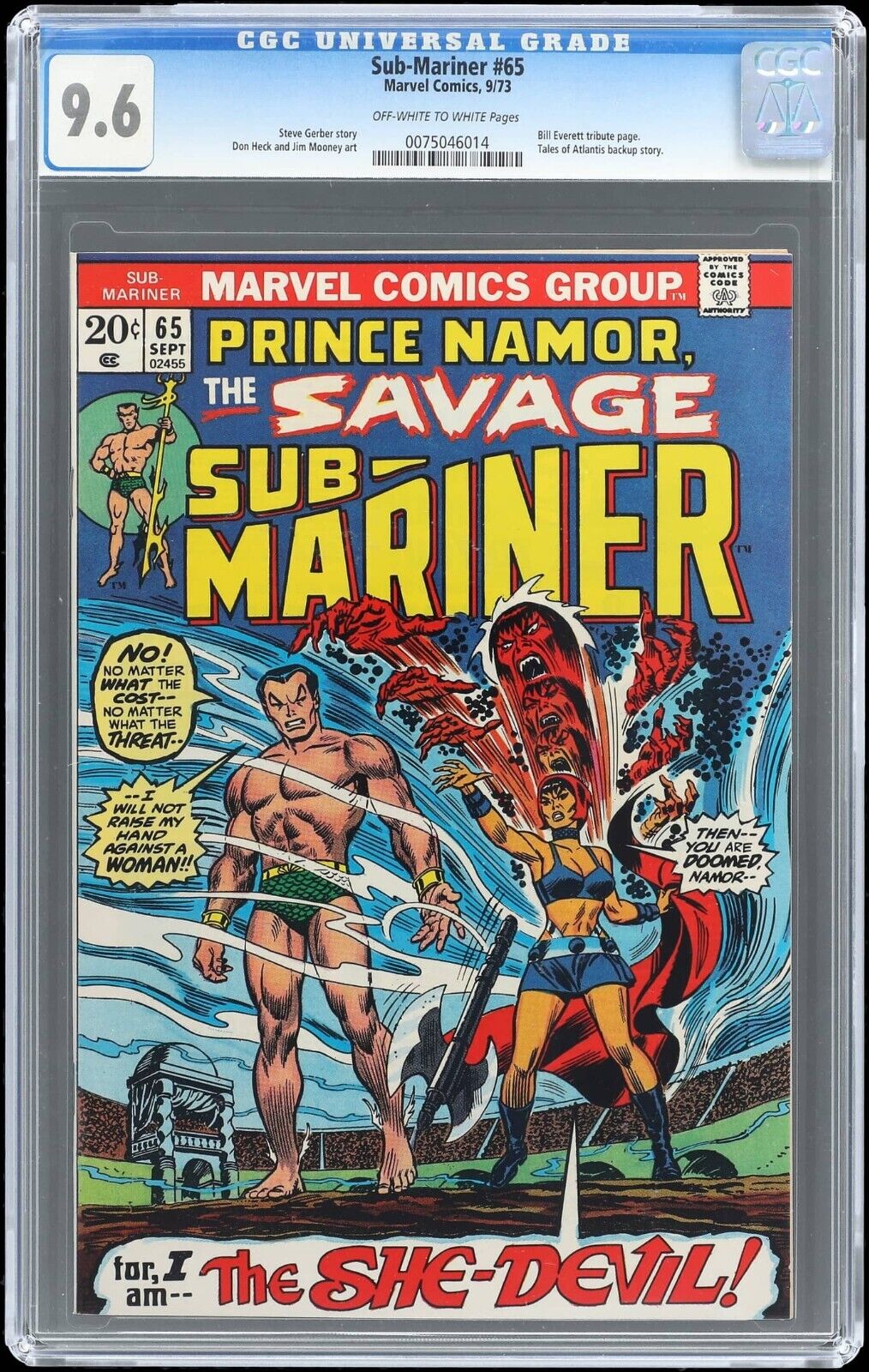 1973 Marvel Prince Namor The Sub-Mariner #65 CGC 9.6 Tales of Atlantis