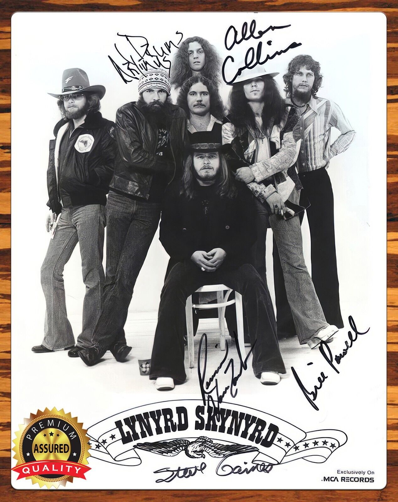 Lynyrd Skynyrd - Rare - Autographed - Reprint - Metal Sign 11 x 14