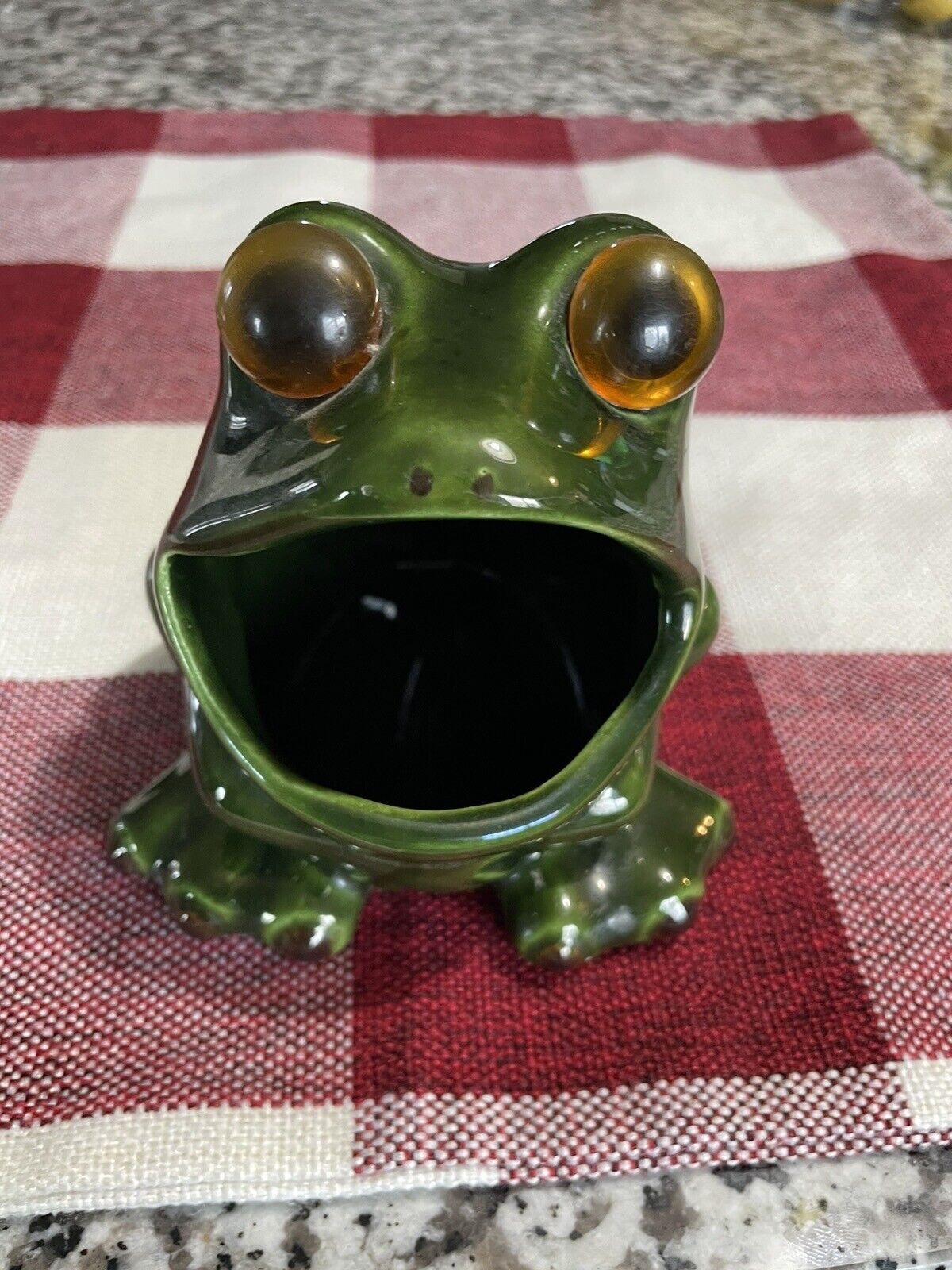 Vintage Handmade Frog Scrub Holder