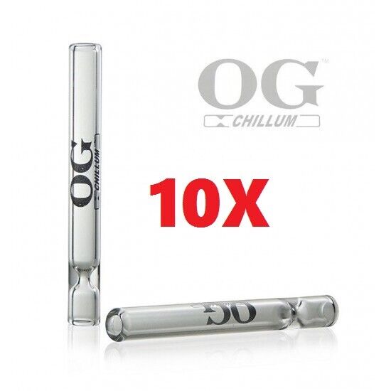 10 Pack OG Chillum Straight Glass One Hitter 4