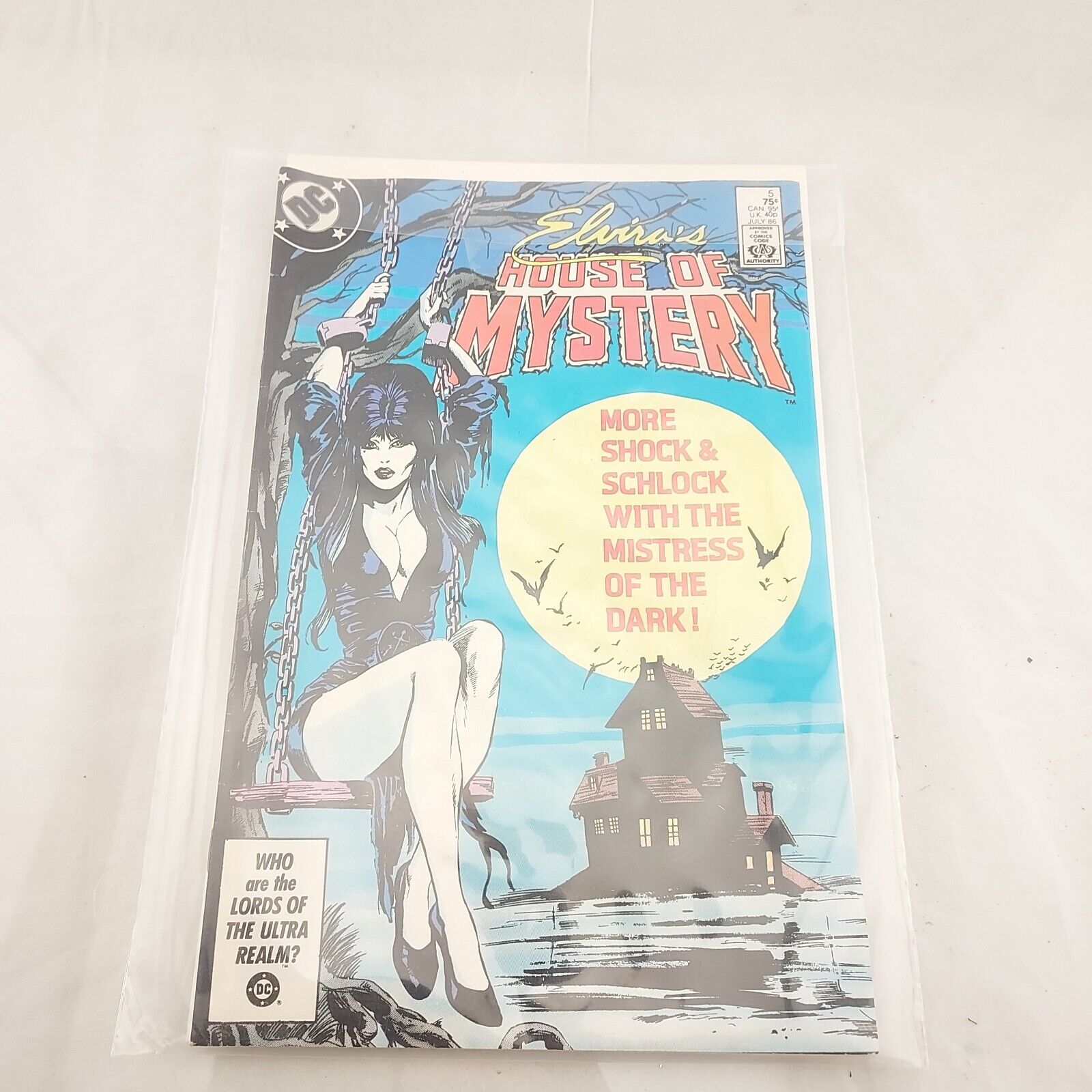 1986 Elvira's HOUSE of MYSTERY #5 Tom Grindberg Art Comic Book DC Comics