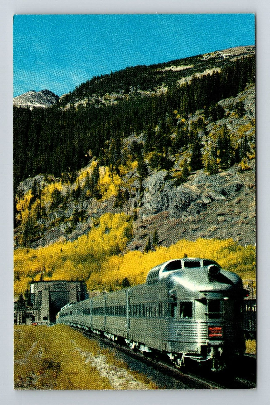 The California Zephyr Entering Tunnel, Transportation, Vintage Postcard