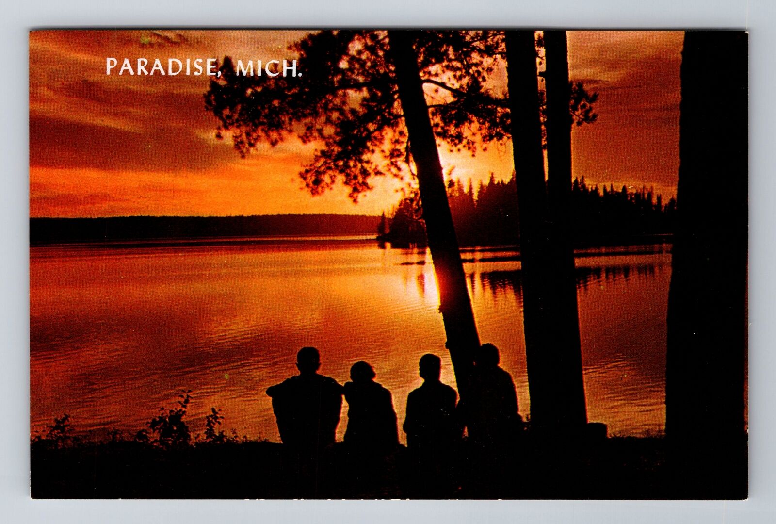 Paradise MI-Michigan, When The Day Is Done, Sunset, Antique Vintage Postcard