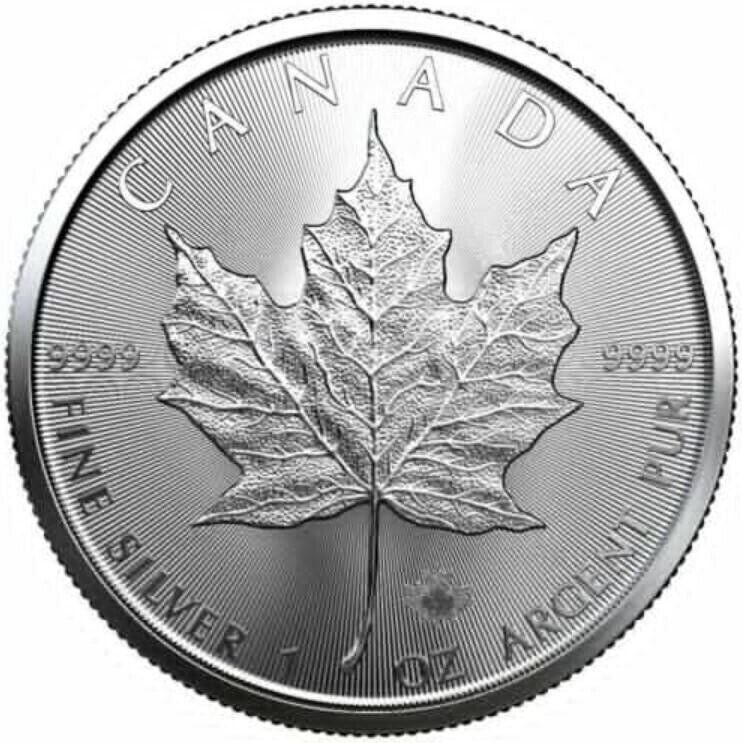 2023 .1 oz Canadian Silver Maple Leaf $5 Coin 9999 Fine Silver  BU-US