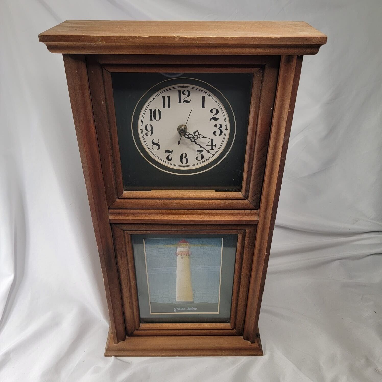 Vintage Grosse Point Lighthouse Clock Wall Hanging TESTED WORKS 11\