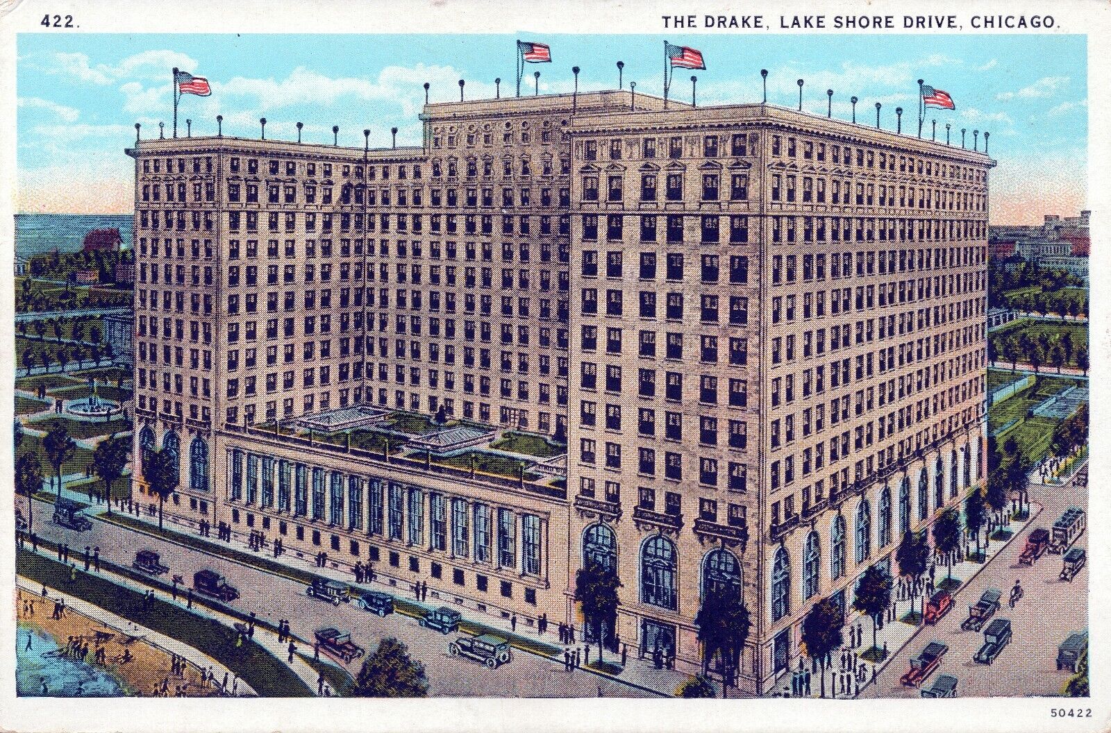 The Drake Hotel, Lake Shore Drive, Chicago. Unposted Postcard
