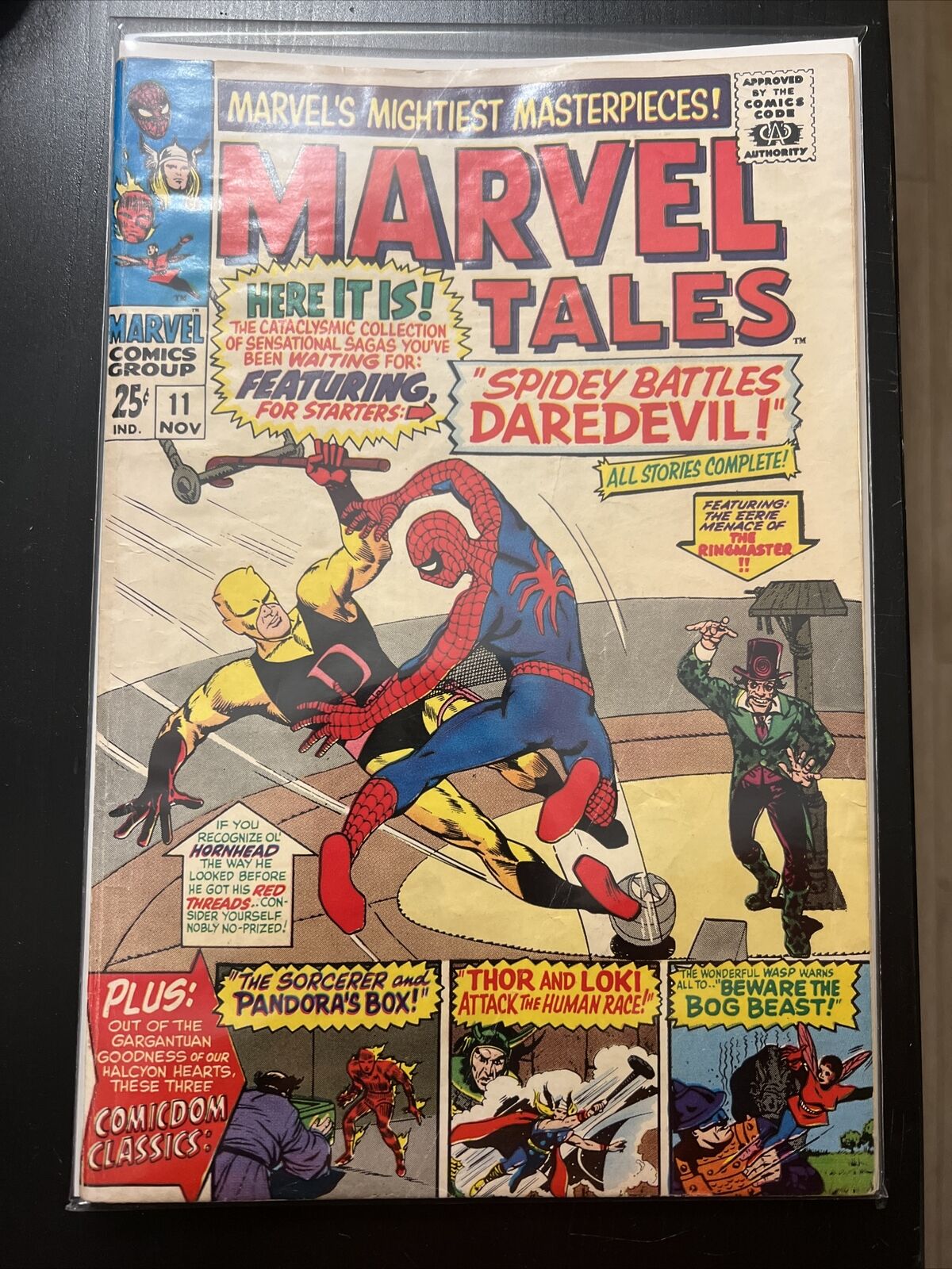 Vintage 1967 Marvel Tales Comic Book # 11-Spidey Battles Daredevil