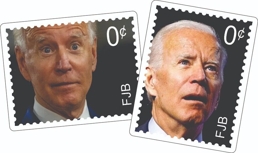 40 Joe Biden Parody Stamps - ZERO CENTS Stickers No Cents FJB Funny Vinyl 8011