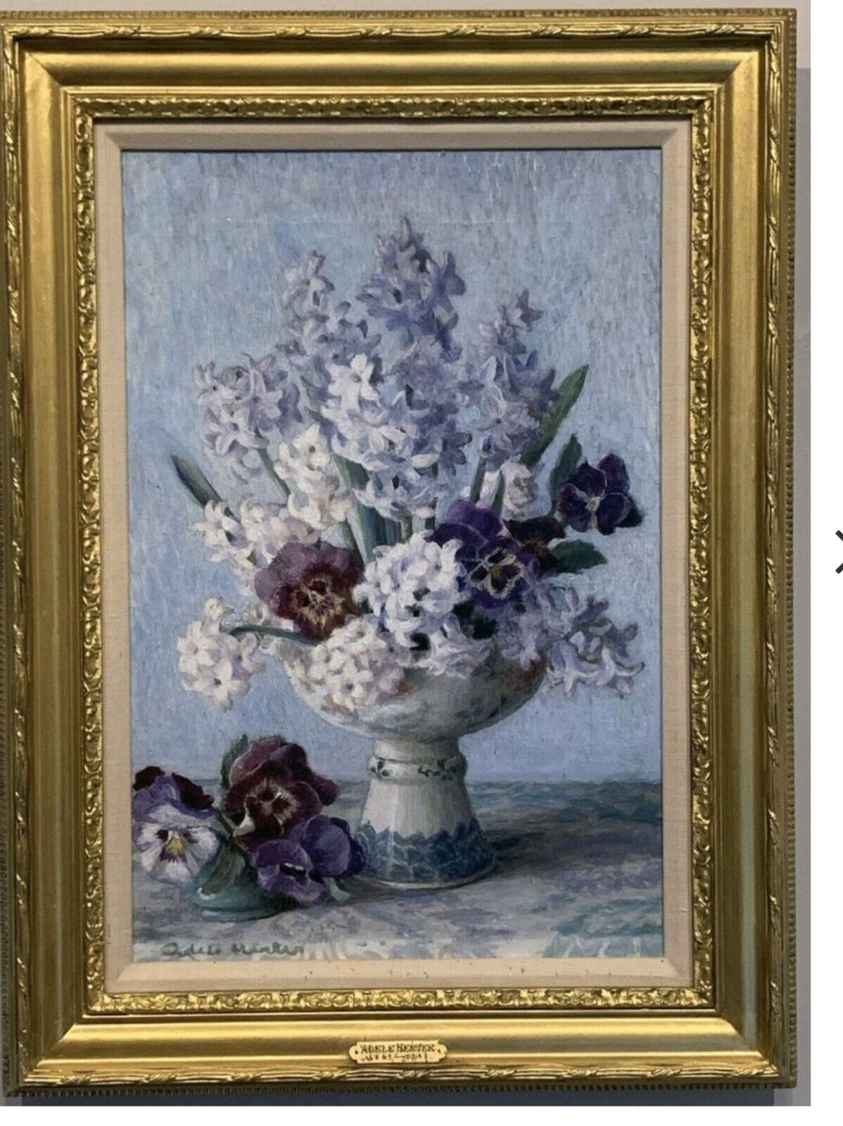 Adele Herter Oil Painting Gladiola Boquet 1869-1946