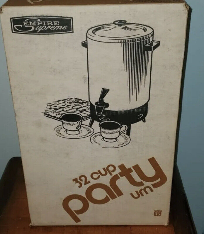 NEW Vintage Empire Supreme Electric 32 Cup Coffee Urn Buffet Server Party