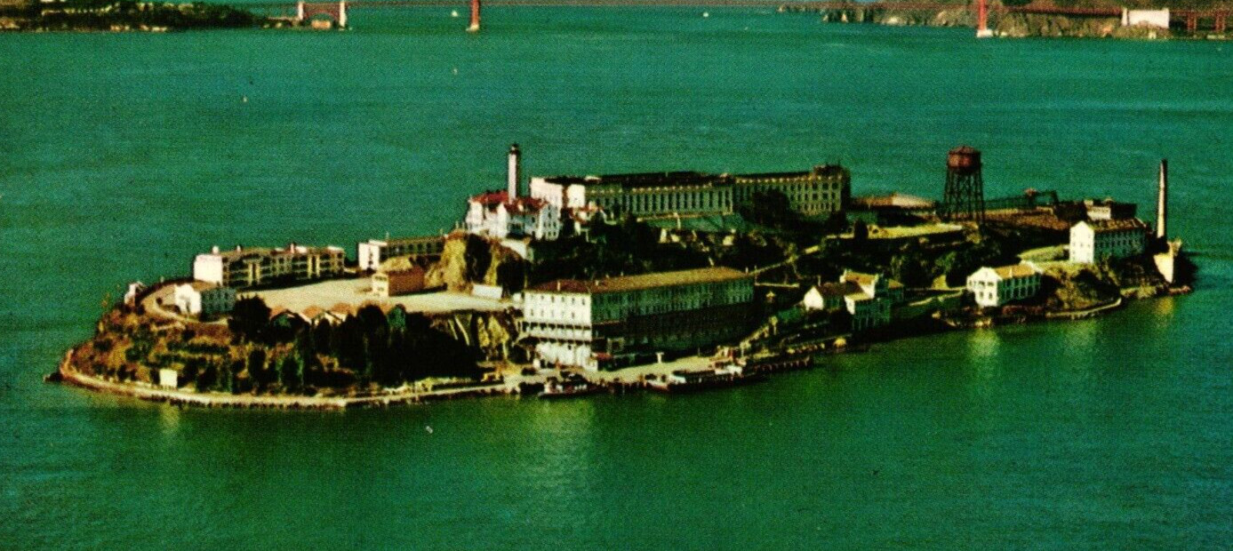 The Rock Alcatraz Island First Army Barracks Then Prison Vintage Postcard