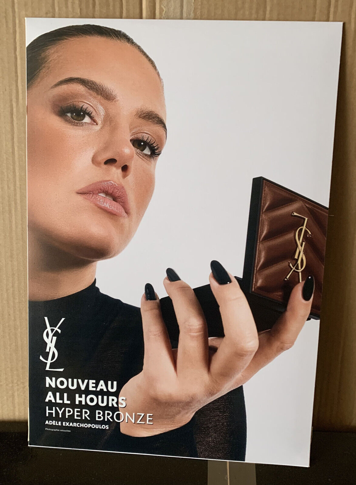 PLV double-sided cardboard, Yves Saint Laurent YSL, face Adele Exarchopoulos