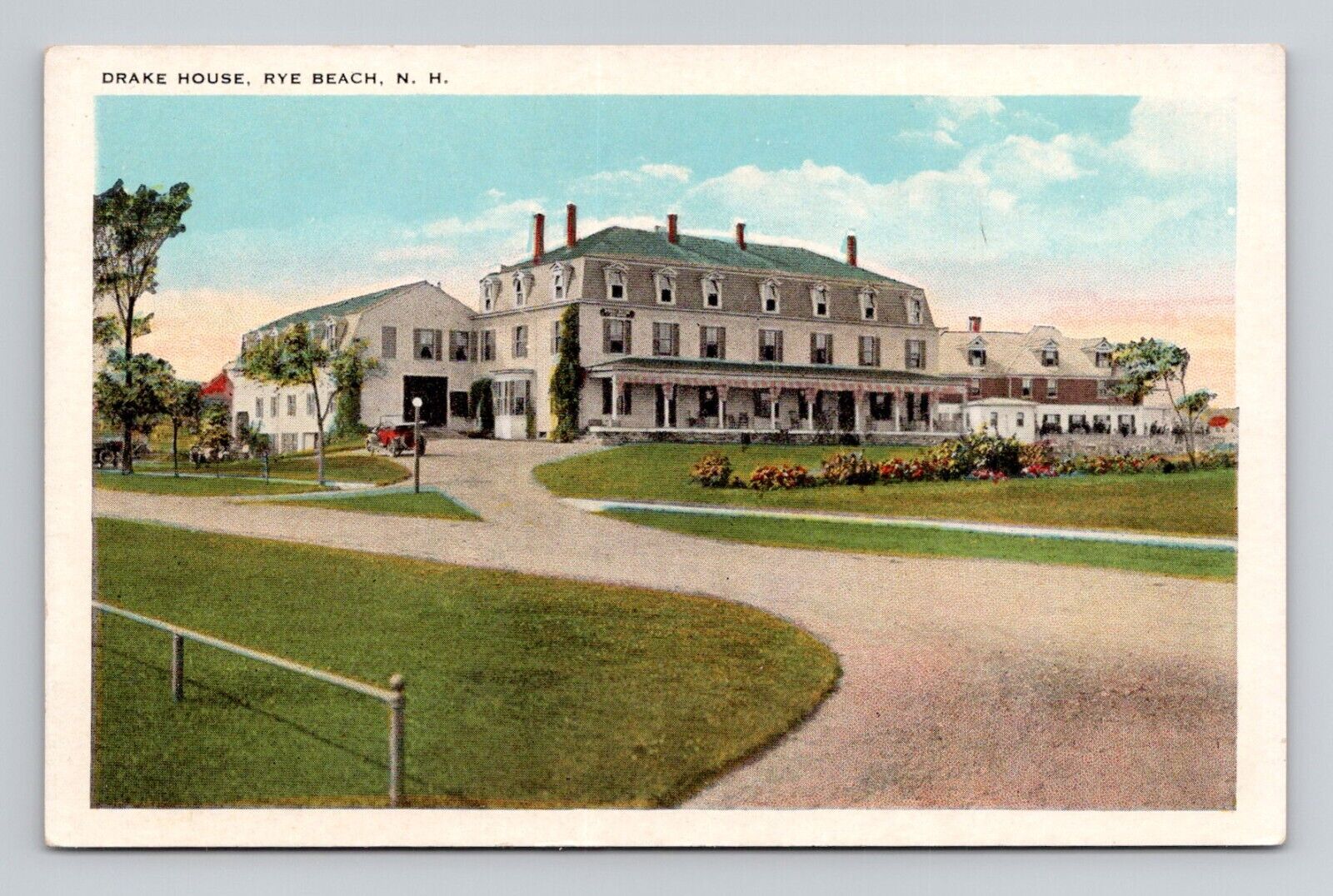 Postcard Drake House Inn Rye Beach New Hampshire NH, Vintage K14