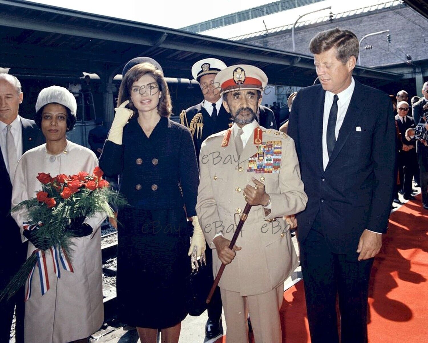 Haile Selassie with President Kennedy 8x10 Photo Reprint