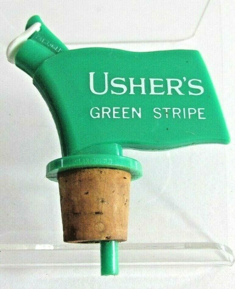 Vintage USHER\'S GREEN STRIPE Whisky Pour Spout, Bottle Stopper,  Advertising Top