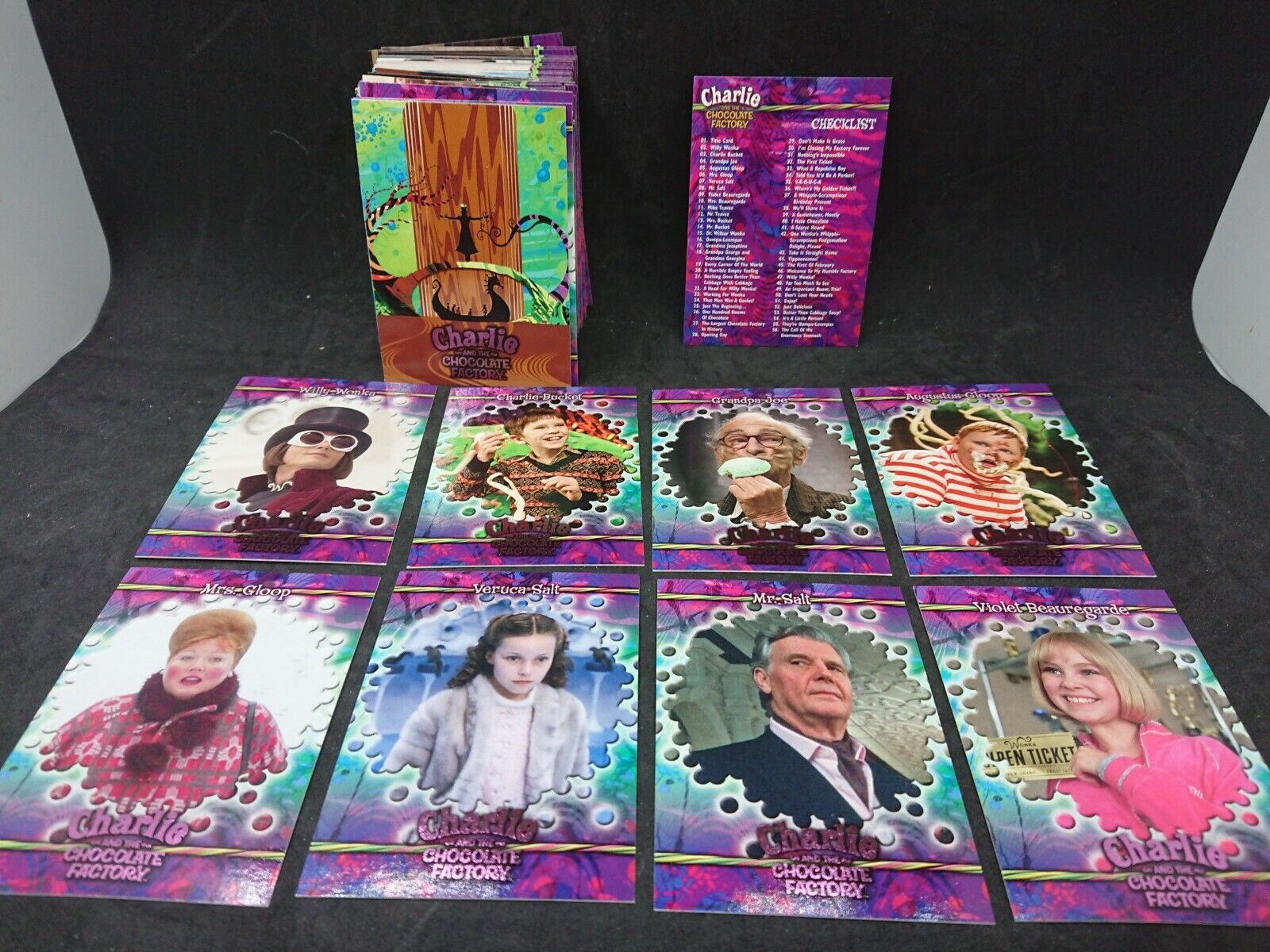 CHARLIE AND THE CHOCOLATE FACTORY MOVIE 2005 ARTBOX COMPLETE BASE CARD SET OF 90