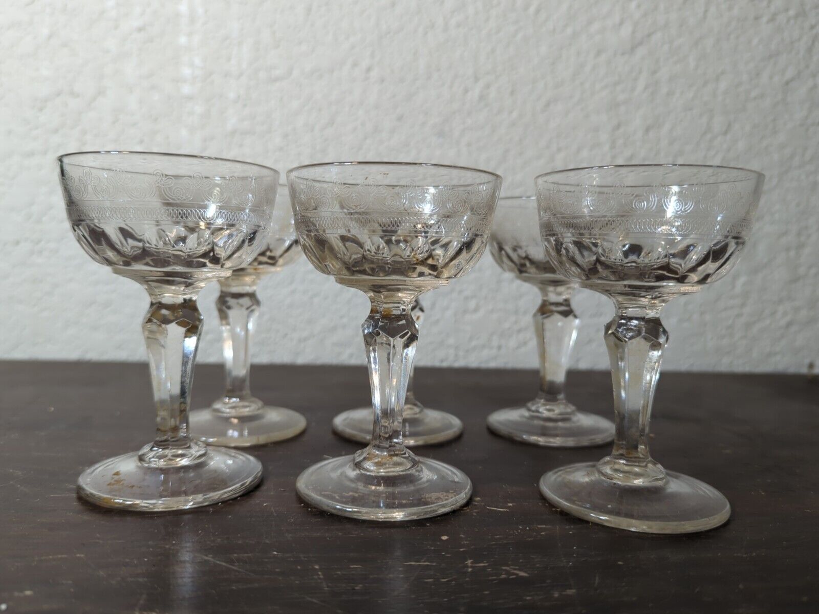 Mikasa French Countryside Champagne Sherbet Toast Crystal Glasses Fine Set Of 8