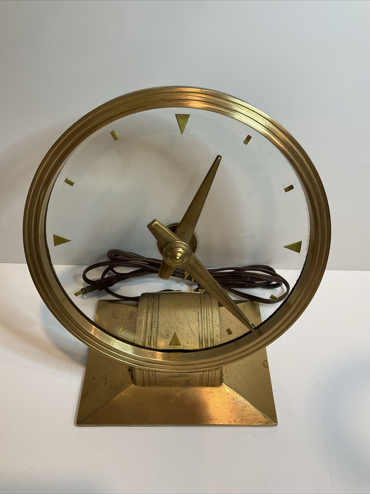 Haddon Golden Vision Electric Clock 1950’s Working and Keeping Good Time