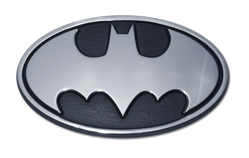 batman oval bat logo superhero dc comics chrome auto car emblem usa made