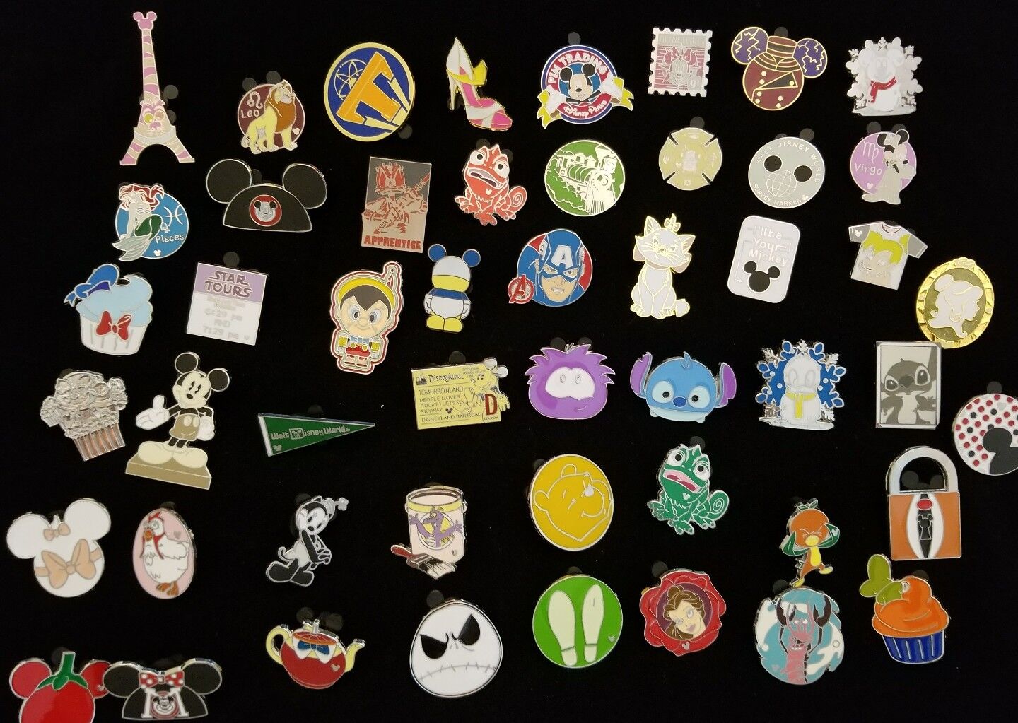  DISNEY TRADING PIN 50 LOT NO DOUBLES HIDDEN MICKEY LIMITED EDITION 