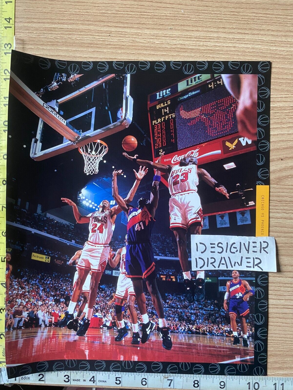 Michael Jordan Chicago Bulls VS Suns Basketball Action Book Photograph