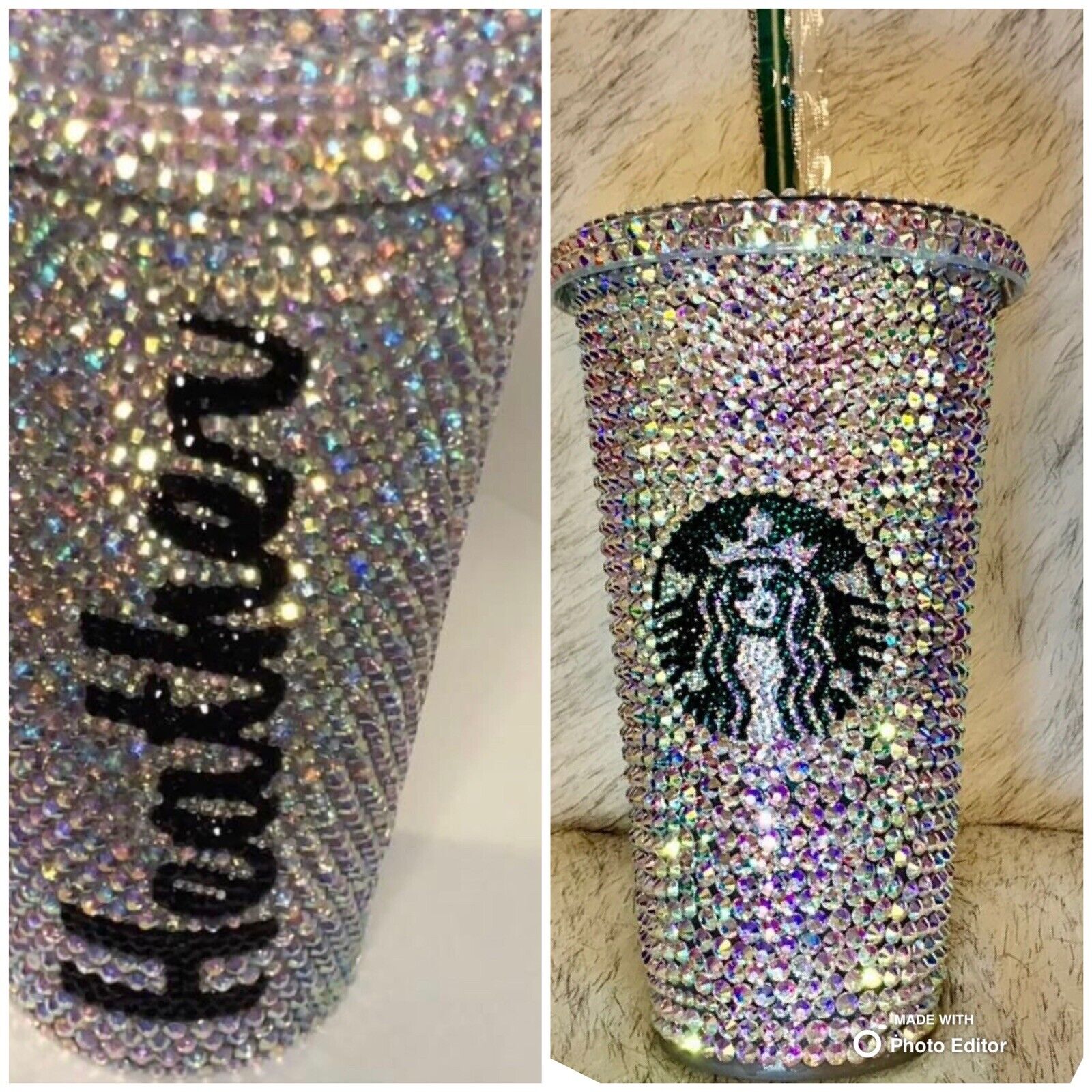 Personalized Starbucks Bling  studded Rhinestones cup Venti Tumbler 24oz