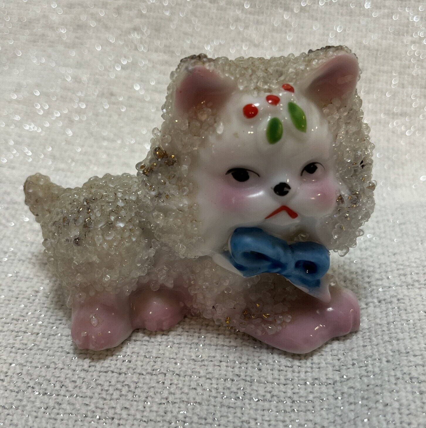 Vintage MCM Ceramic Kitten Japan 1950s Baby Face Figurine Kitty Cat Kitch