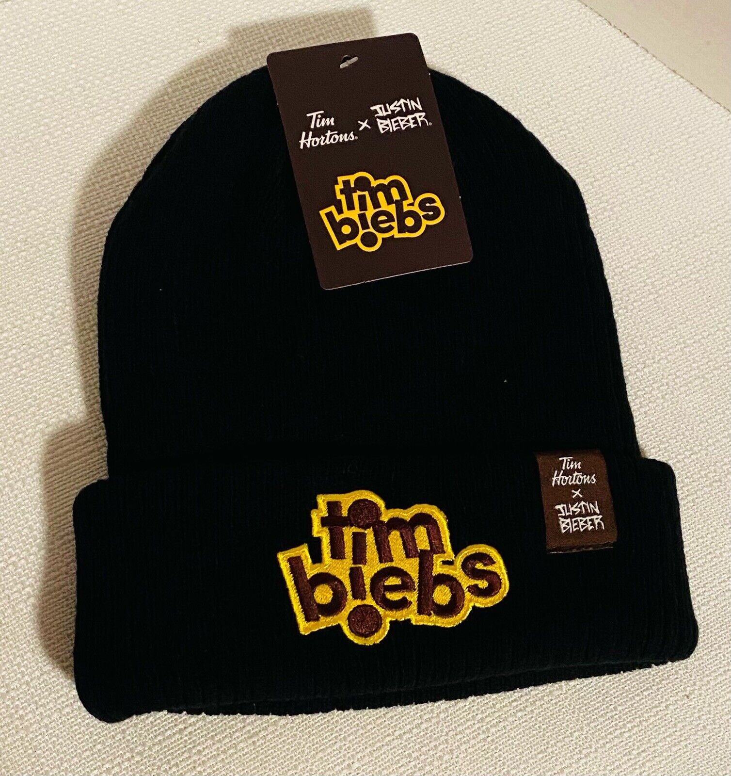 Official Collector Edition Justin Bieber Tim Hortons Beanie Tuque Black TimBiebs
