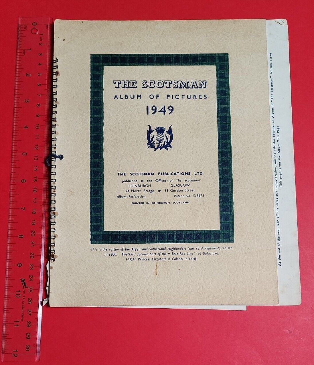 VTG 1949The Scotsman Album Of Pictures Calendar photo album printed in scotland
