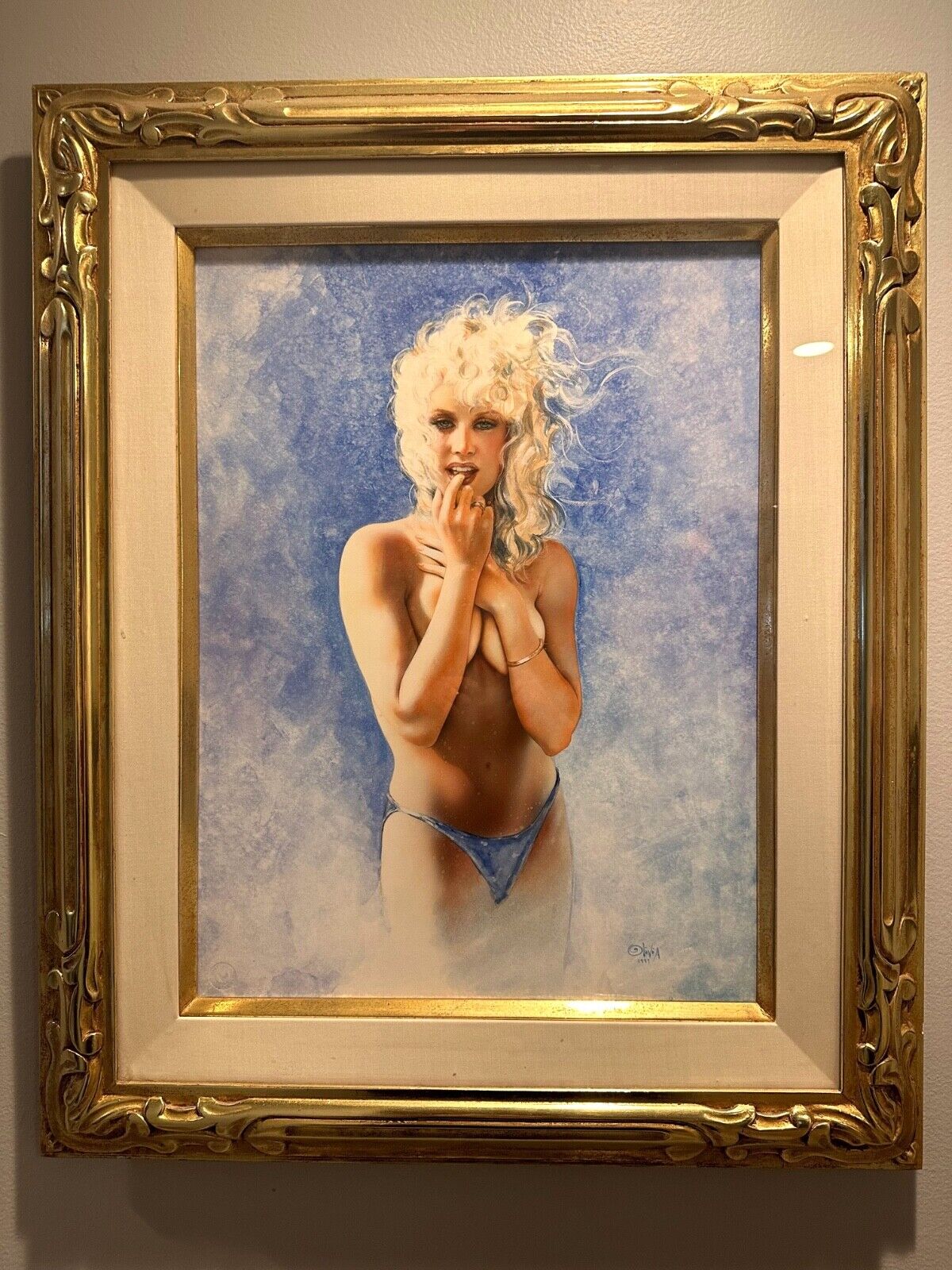 Olivia de Berardinis original framed pin up painting entitled Tamara COA $11,000