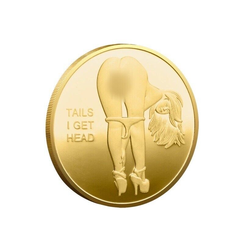 1Pc Gold Tails I Get Head  Sexy Heads Tails Challenge Token Coin Souvenir Coin