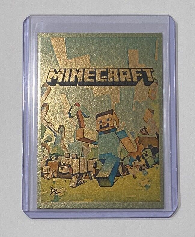 Minecraft Gold Plated Limited Artist Signed “Build. Explore.” Trading Card 1/1