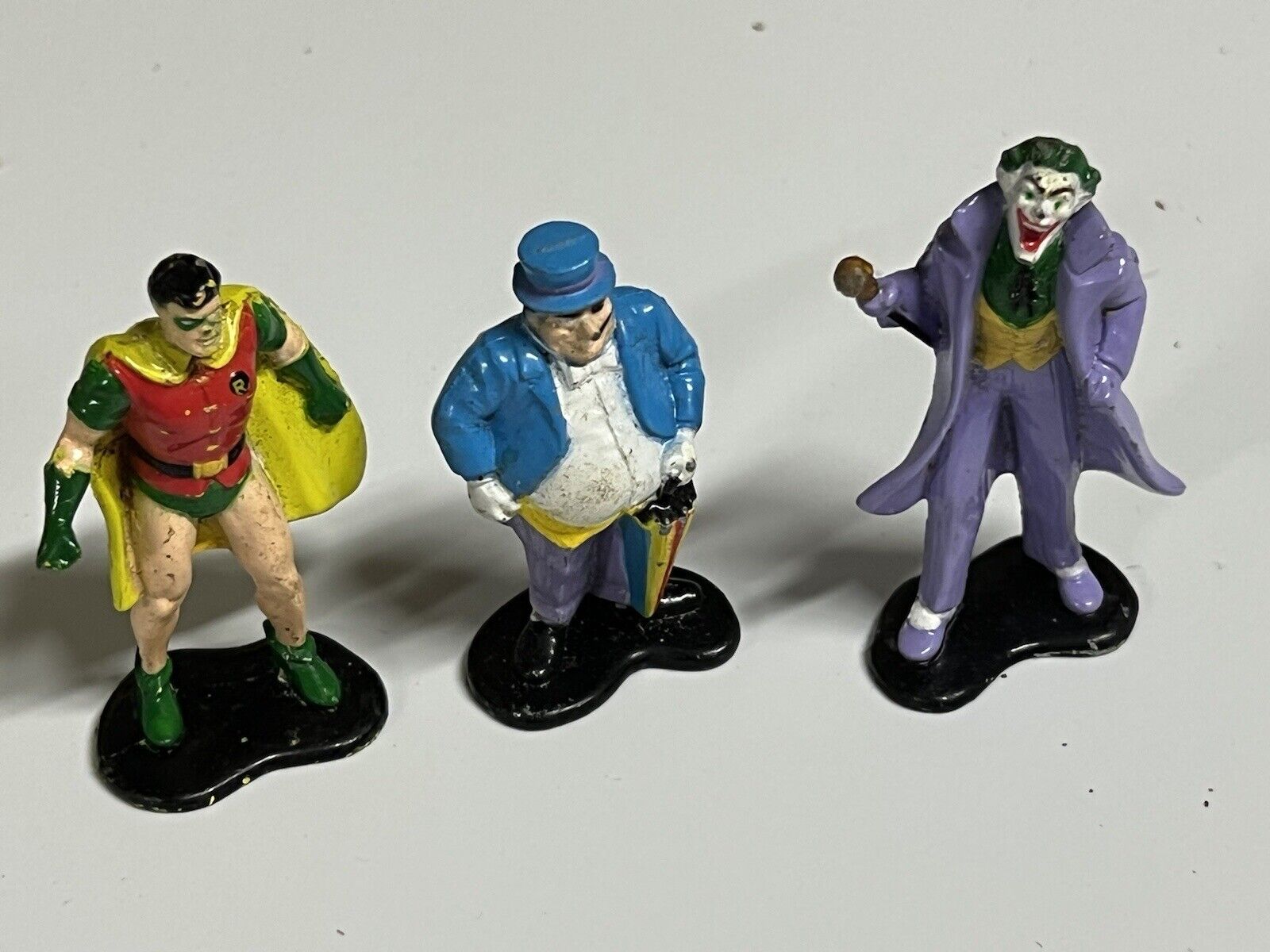 1990 Ertl DC Comics Super Heroes Robin, Penguin and Joker Die Cast Figures LOT