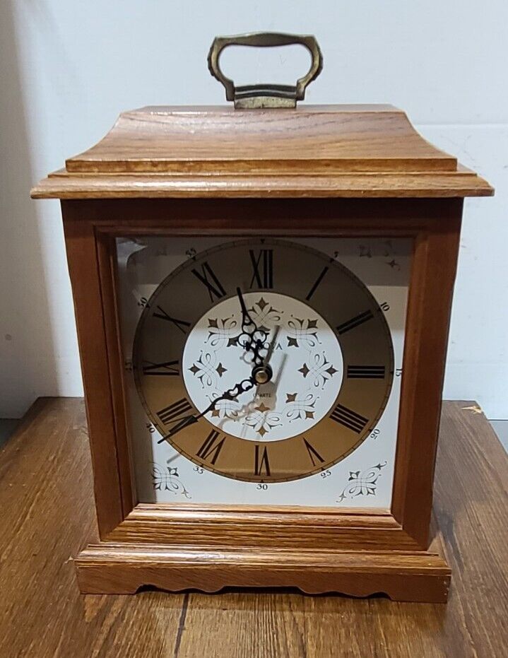 Bulova Quartz Oak Mantel.Clock.