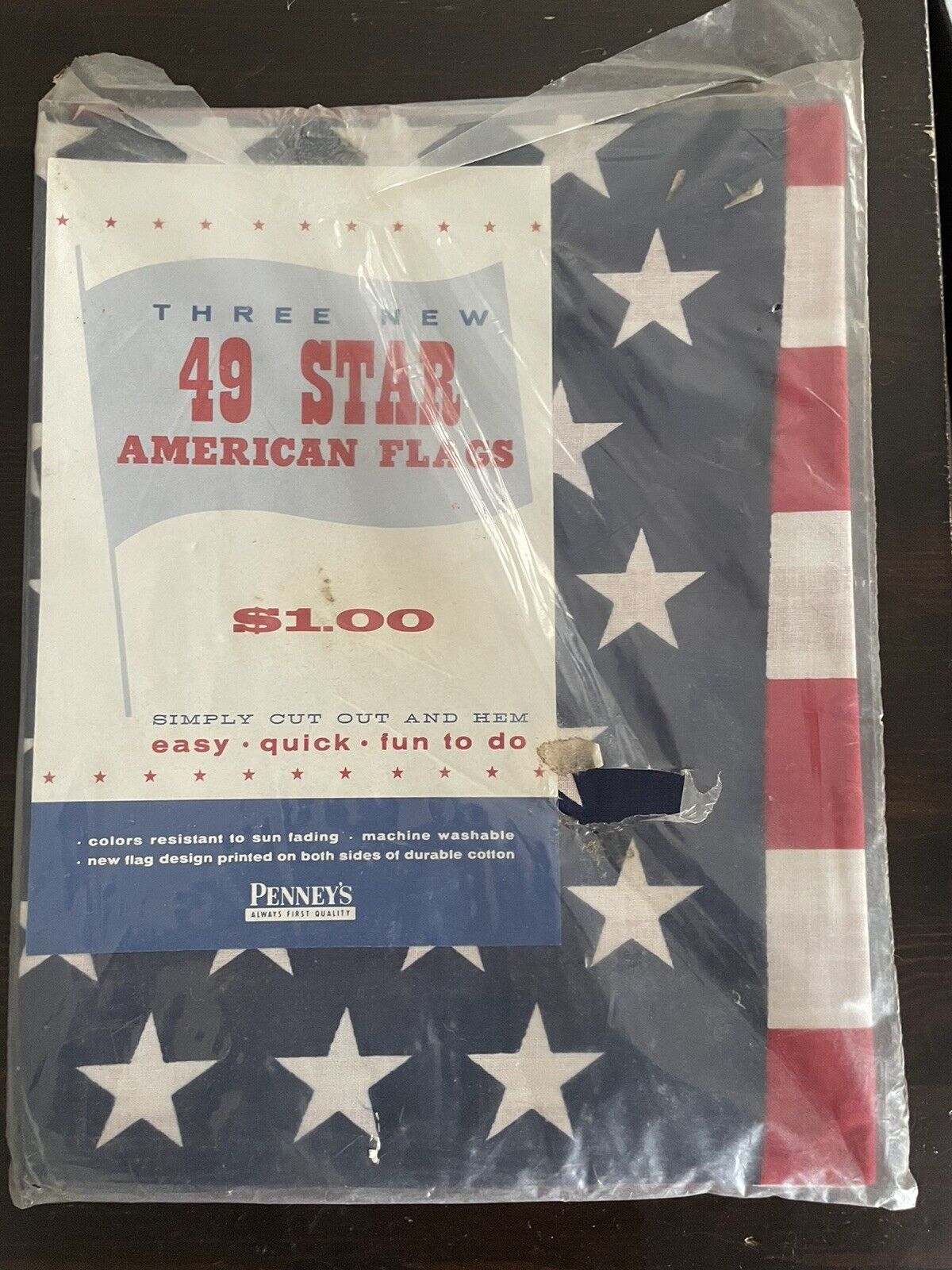 Vintage - JC Penney\'s 49 Star American Flags - Cut Out and Hem (New)