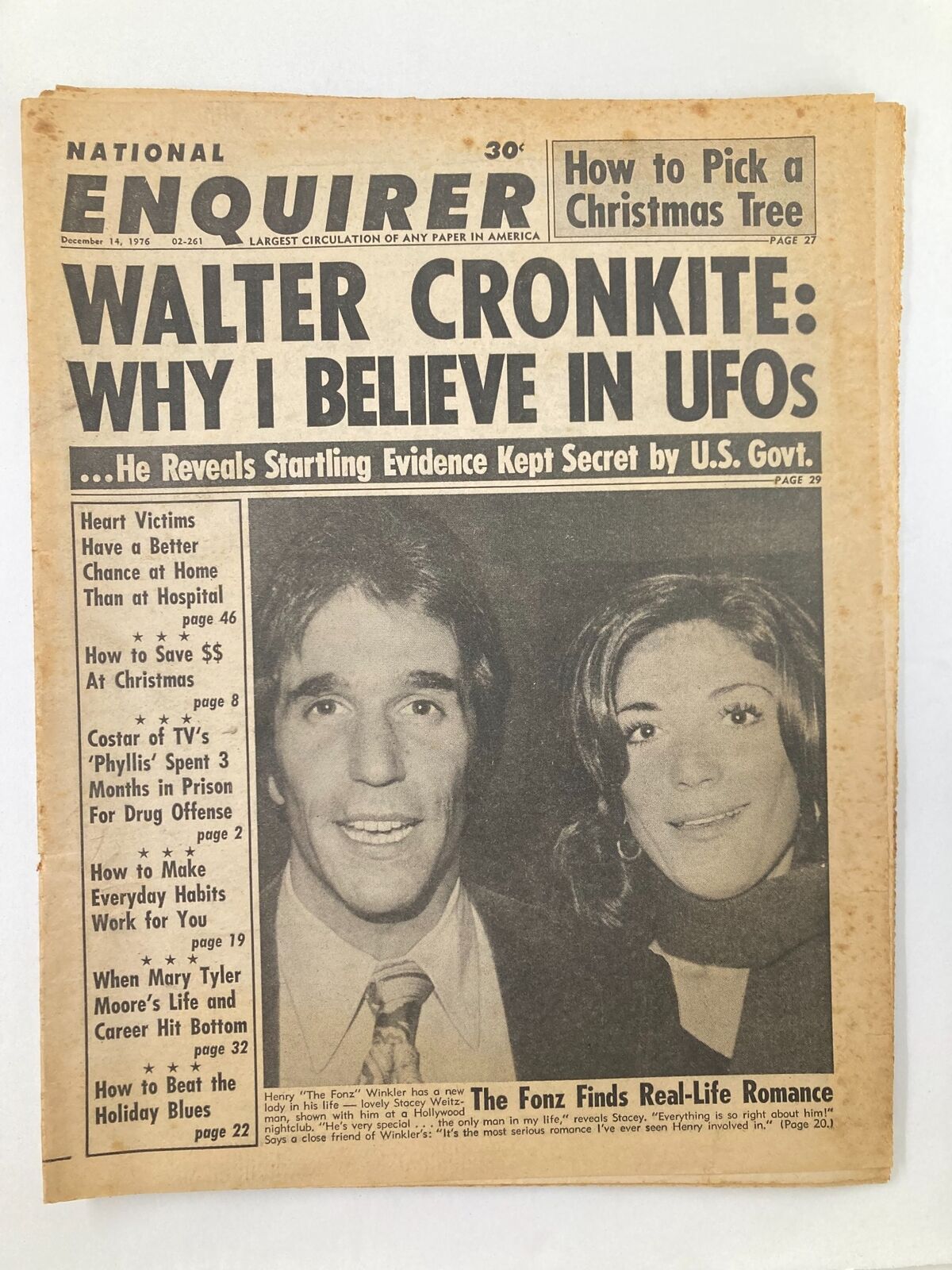 National Enquirer Tabloid December 14 1976 Henry Winkler & Stacey Weitzman