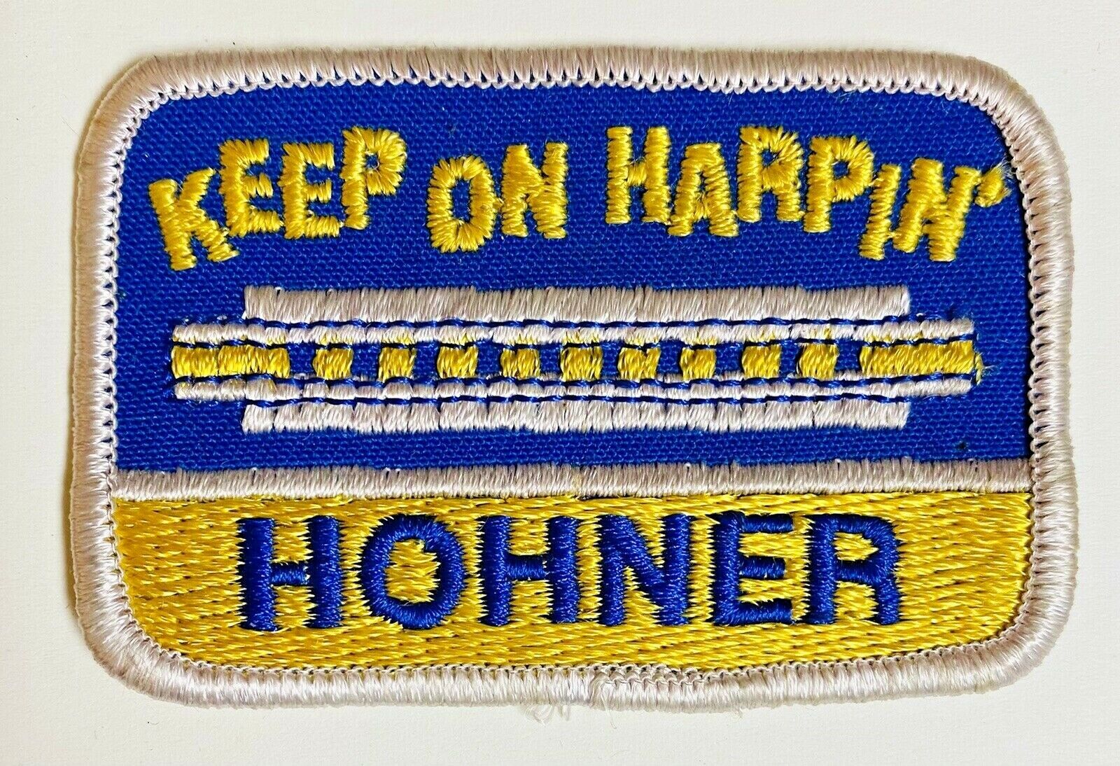 Hohner Harmonica Patch Vintage Keep On Harpin’ Logo Embroidered Used