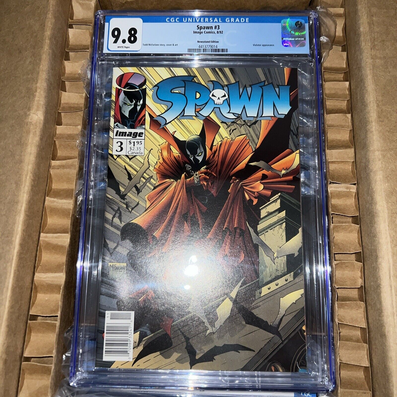 Spawn #3 Newsstand 92' CGC 9.8 White Pages New Slab