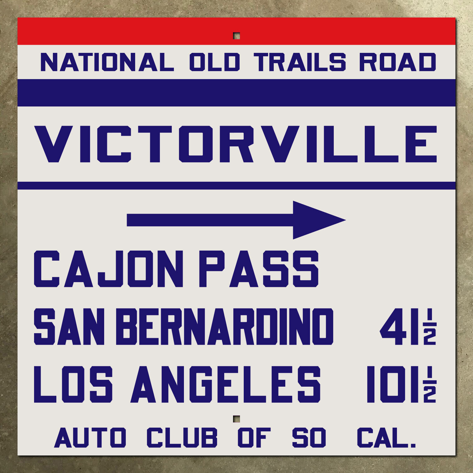 ACSC National Old Trails Road Victorville California highway sign route 66 16x16